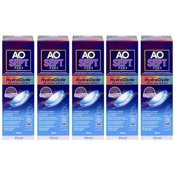 Aosept Plus HydraGlyde Multipack Eco 5x360ml - Produit pour lentilles