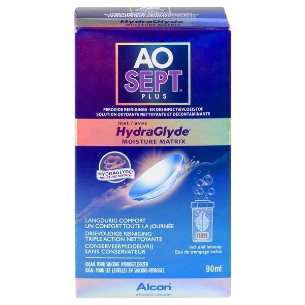 Aosept Plus HydraGlyde Travel Pack 90ml - Produit pour lentilles