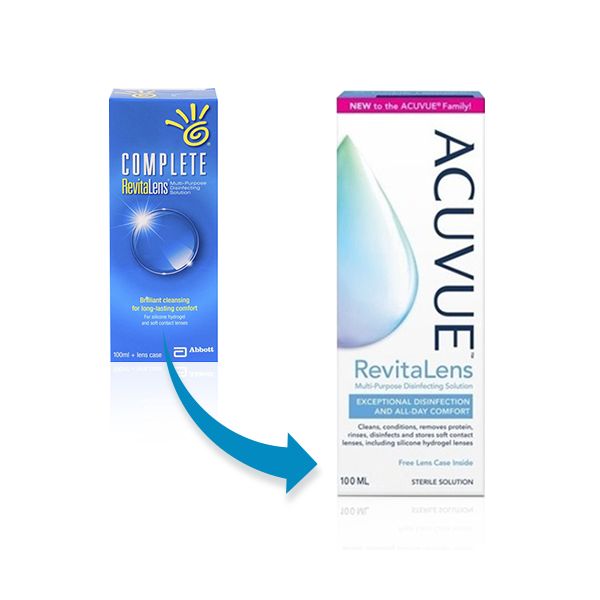 Complete/Acuvue Revitalens flight pack 100ml - Produit pour lentilles Complete/Acuvue Revitalens flight pack 100ml - Produit pour lentilles
